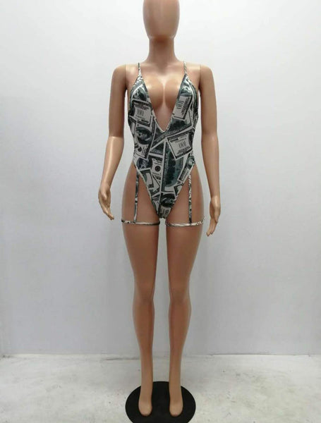 Sexy Money Piece Swimsuit w/leg straps
