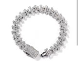 Mirrored Filigree Cross Tennis Bracelet