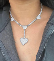 Trail Of Hearts 3D Tennis Necklace